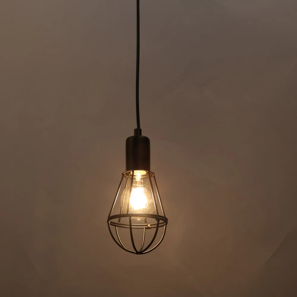Nordic Ретро Стиль кованого железа клетка клетке подвесной светильник droplight