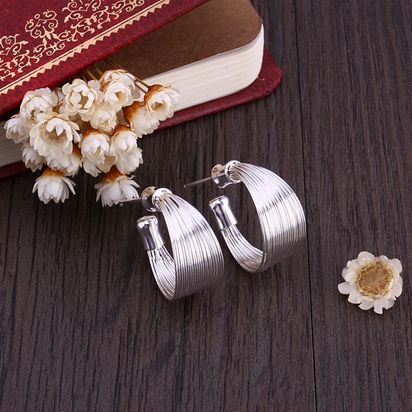 Silver 925 Hoop Earrings for Women Multi Lines Earing Brincos Femme Oorbellen Pendientes Fashion Jewelry Accessories Bijoux Gift | Украшения