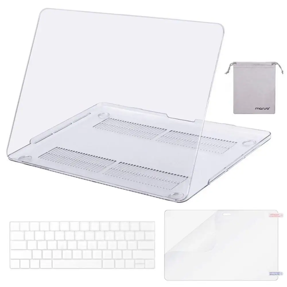 Crystal Clear MOSISO матовый чехол для ноутбука Macbook Air 13 дюймов модель A1466 A1369 Обложка для Mac Book Air 13 A1932 с Touch ID - Цвет: Crystal Clear
