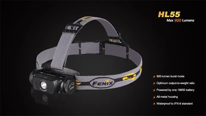 Новый Fenix HL55 налобный фонарь Cree XM L2 U2 светодиодный светильник 900 люмен наружный