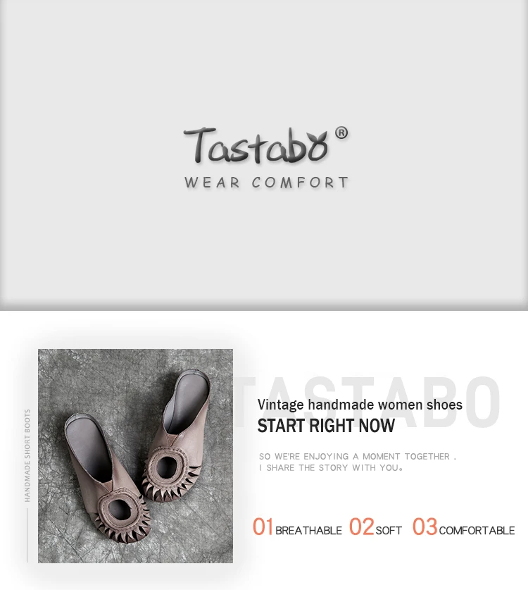 Tastabo/уличные тапочки с отверстиями; обувь из натуральной кожи; шлепанцы ручной работы; Повседневная Удобная износостойкая нескользящая подошва