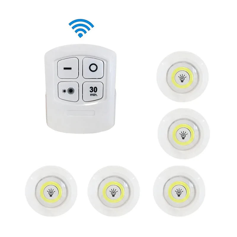 1 Remote 5Lamp Светодиодный светильник для шкафа с регулируемой яркостью пульт дистанционного управления под шкафом Свет синхронизации кухонный шкаф Wardore лампы спальни ночное освещение - Цвет: 1 Remote 5Lamp