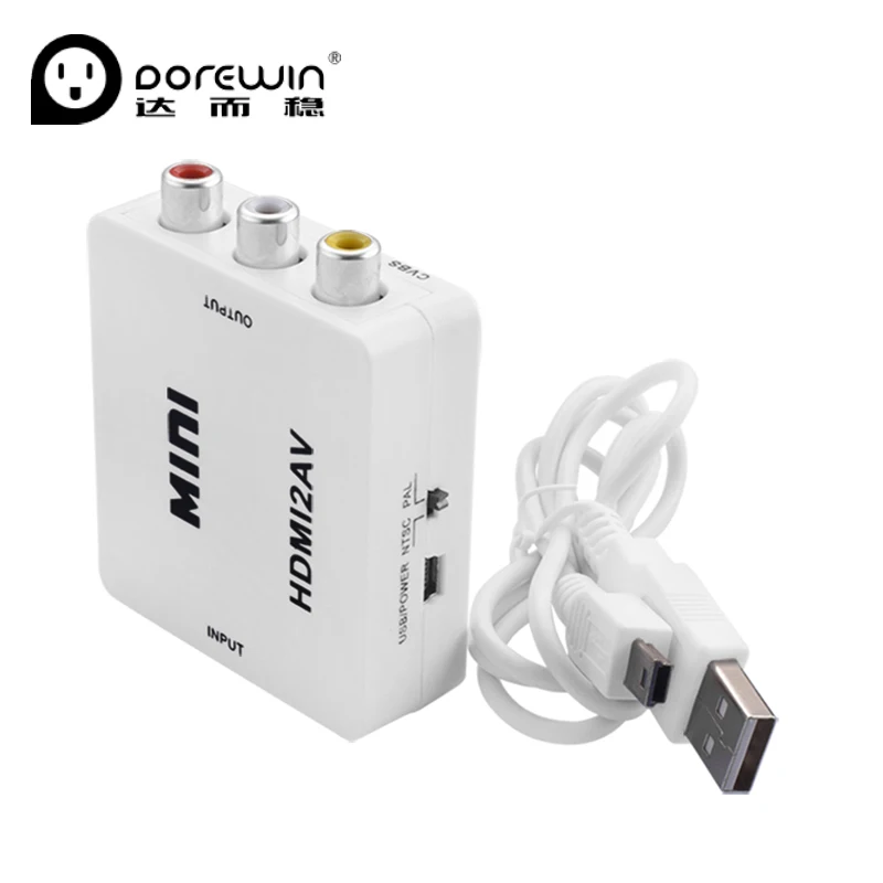 Dorewin HDMI К AV RCA конвертер к av адаптер Android ТВ Smart Box ноутбука Chromecast для 1080 P 720 480 NTSC/PAL