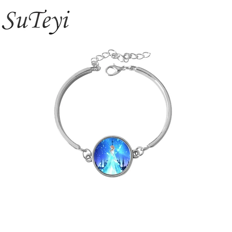 SUTEYI аниме мультфильм королева Эльза браслет Красивая Королева ожерелье Браслеты романтическая принцесса и принцесса ювелирные изделия подарок для девочек