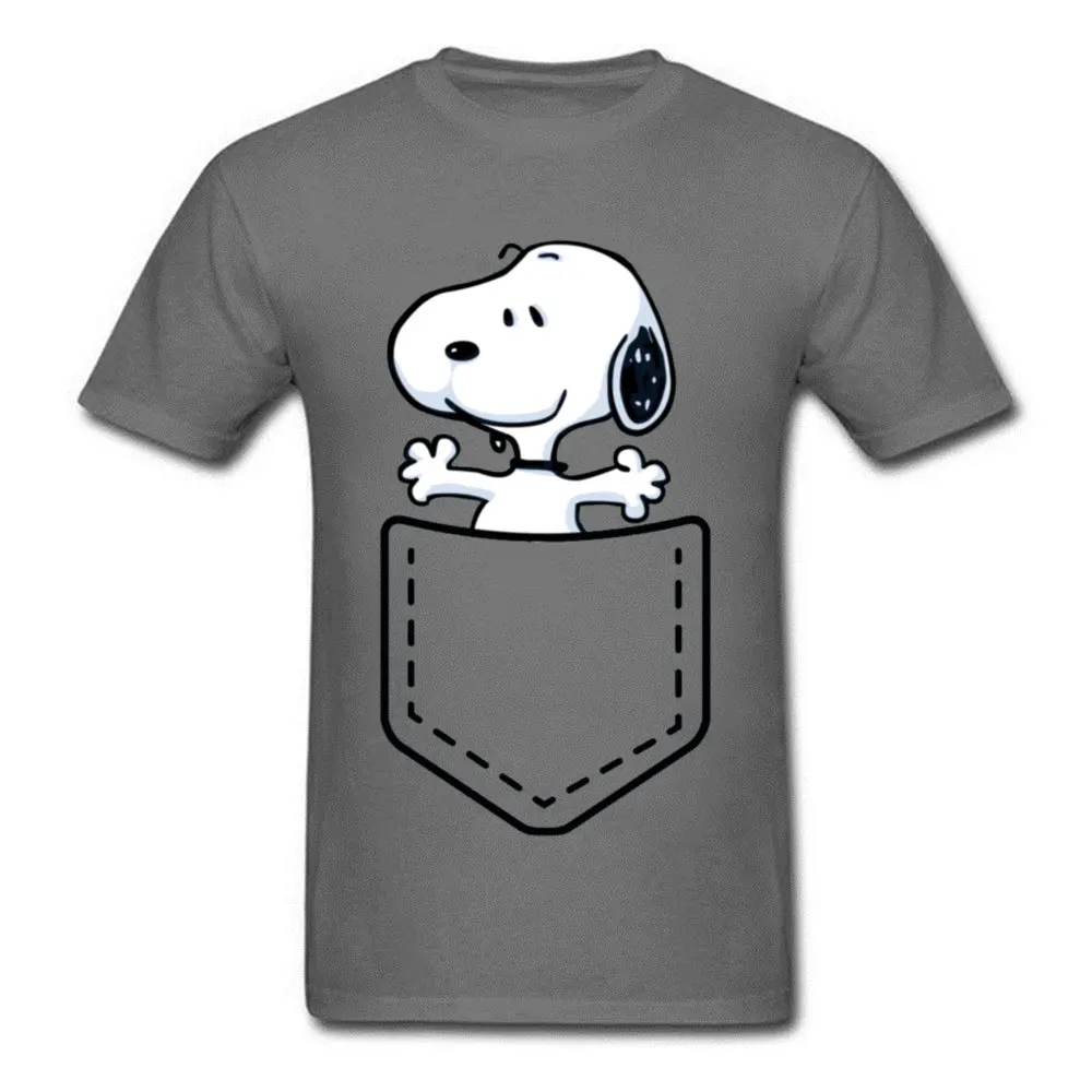 Pocket Peanuts, мультяшная футболка, собака, бультерьер, Ду, корги, Kawaii, Забавные футболки, мужские, высокое качество, модный свитер, хлопковые футболки - Цвет: Dark Gray