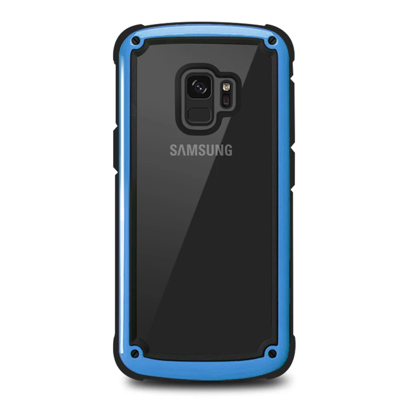Blue LUPHIE Противоударная подушка безопасности Чехол для samsung Galaxy S10 S9 S8 плюс примечание 9 S10e Роскошный чехол для samsung S8 S9 прозрачный чехол - Цвет: Blue