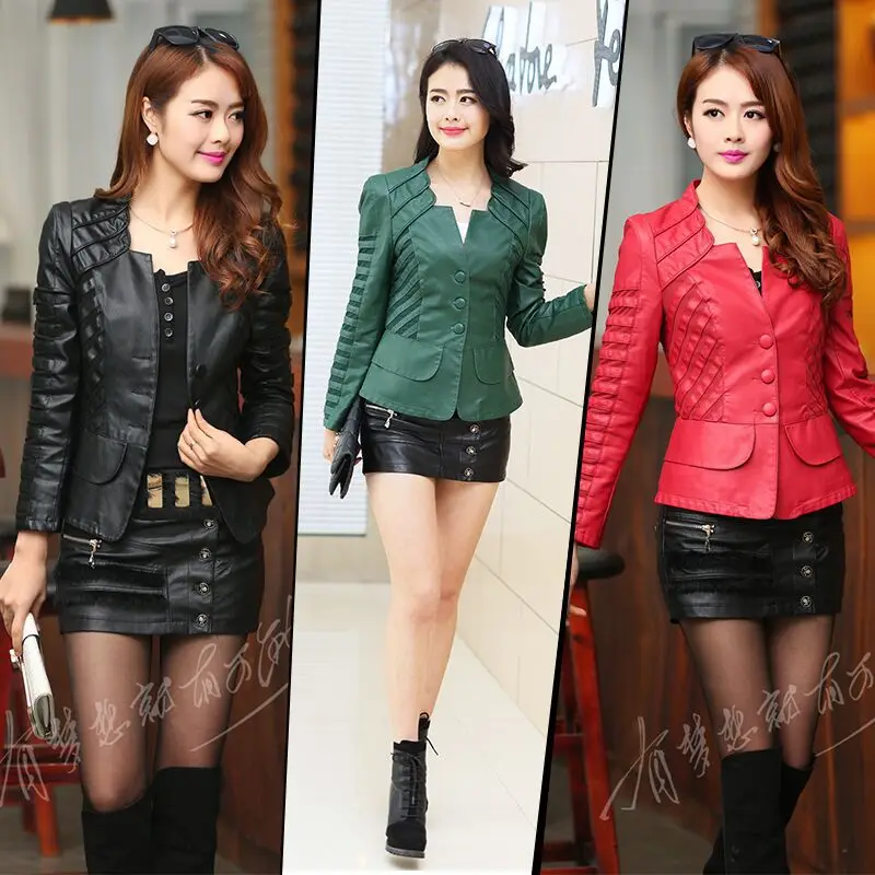 2020 Модная тонкая куртка из искусственной кожи Женское пальто новый европейский