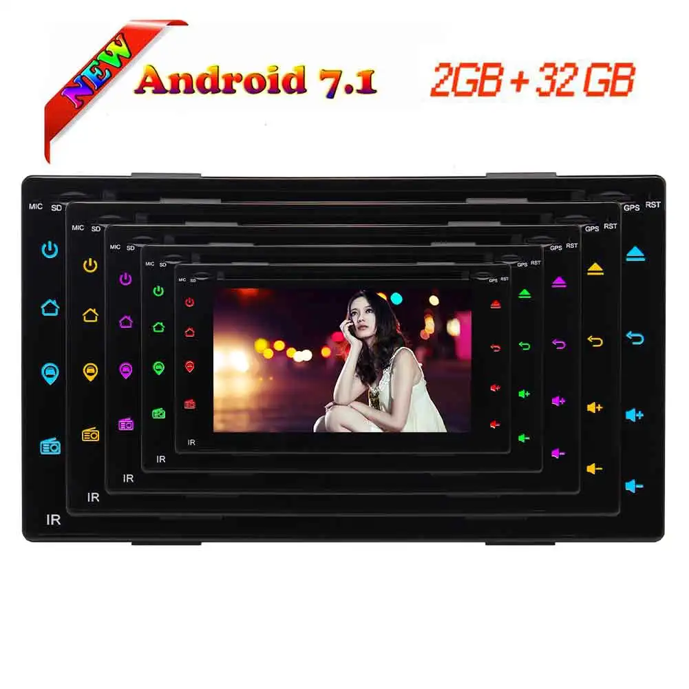 2 Din Android 7 1 универсальный автомобильный DVD плеер GPS навигация стерео FM RDS карта Wifi 4G