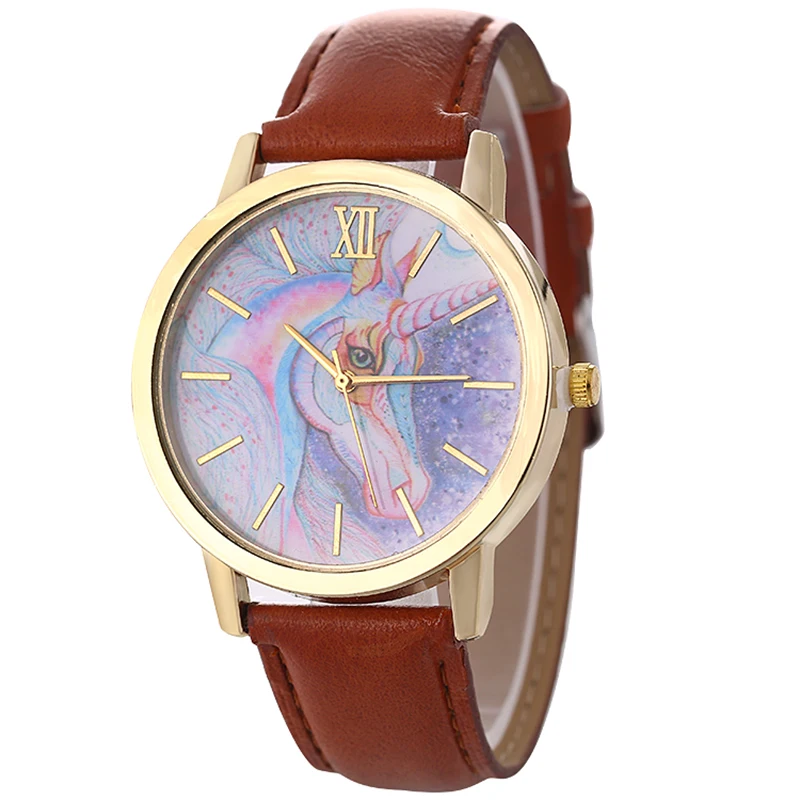 Часы наручные женские кварцевые с кожаным ремешком модные повседневные милые