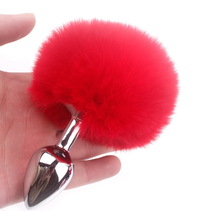 Короткий стиль кролика хвост металлический анальный плагин 8 цветов