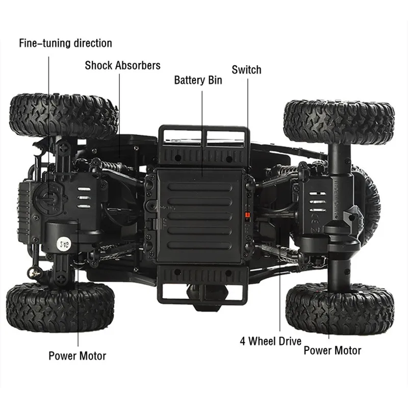 1:16 RC автомобиль 4WD рок сканеры 4x4 вождения автомобиля Двойной Мотор привод Bigfoot