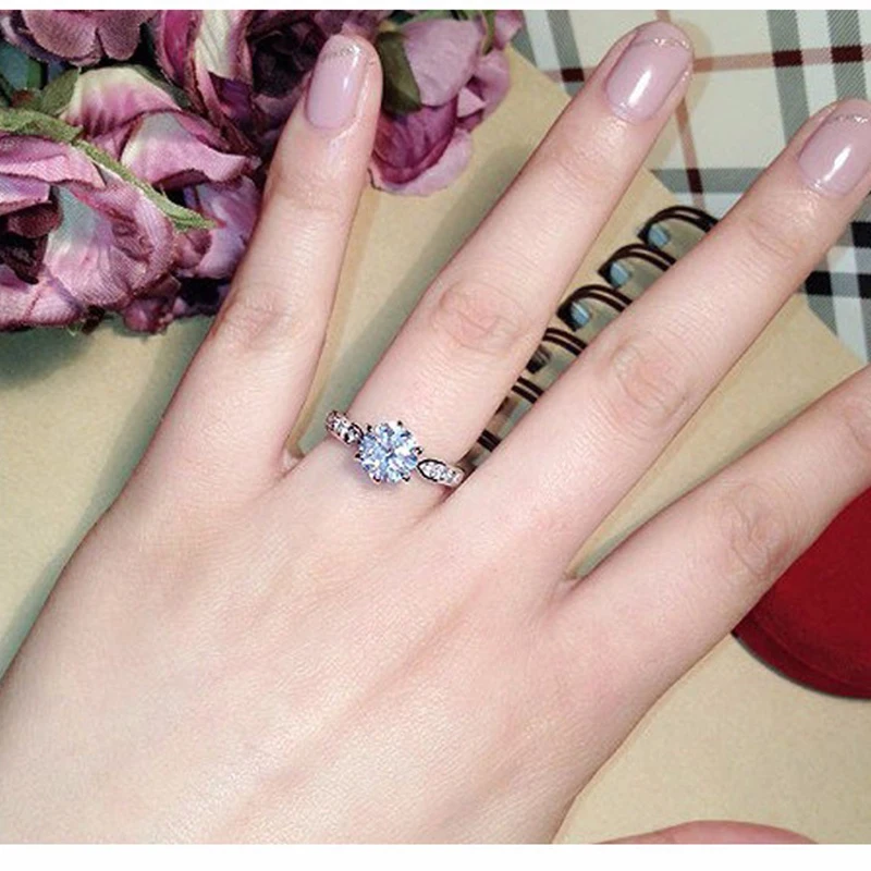 

HOMOD 1.75ct AAA CZ Zircon Engagement Rings for women Rose Gold Color Wedding Rings Female Austrian Crystals Jewelry Drop Ship