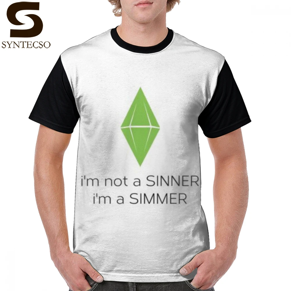 The Sims 4 T рубашка I Am A SIMMER футболка уличная одежда с графическим принтом, футболка, потрясающая, полиэстер, большая Мужская футболка