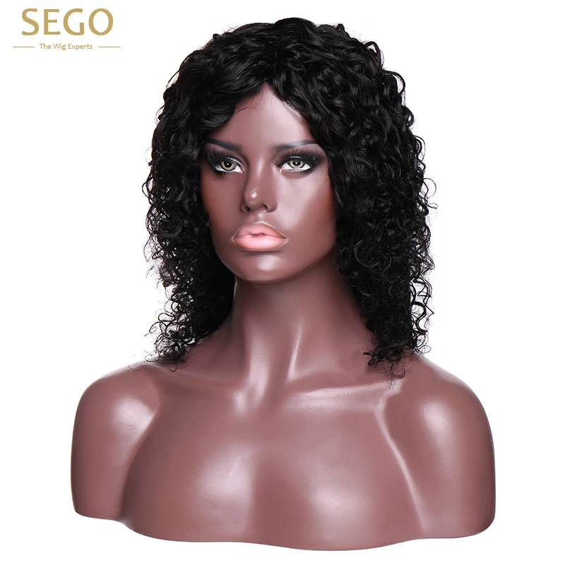 SEGO бразильская холодная завивка длинные человеческие волосы парики Remy 100% для