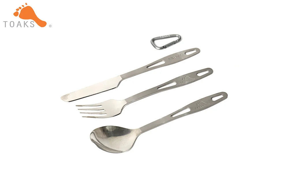 Набор столовых приборов из полуполированного титана 3 предмета | Спорт и
