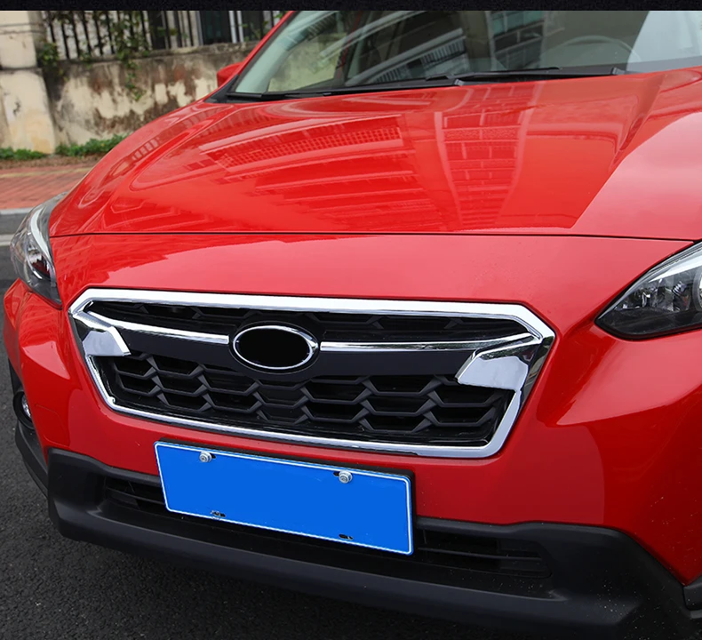 ABS Хром ABS углеродное волокно печать автомобиля Передняя средняя решетка гриль рамка Накладка для Subaru XV Авто Стайлинг автозапчасти
