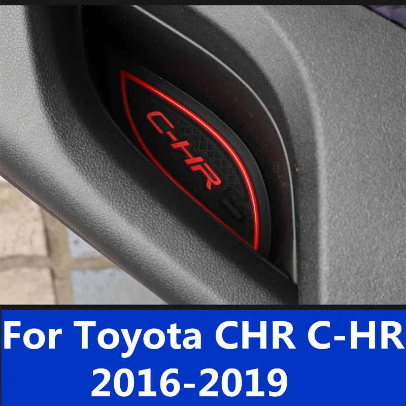 Противоскользящая внутренняя Подставка под стакан для Toyota CHR 2016 2019|Хромирование|