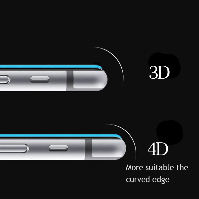 4D (2-го поколения 3D) полноэкранное закаленное стекло для iPhone 7 Plus изогнутая