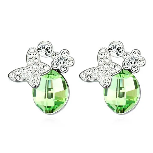 

Trendy popular jewelry Crystals from Swarovski Butterfly Stud Earrings For Women ladies earings Nickle free antiallergic