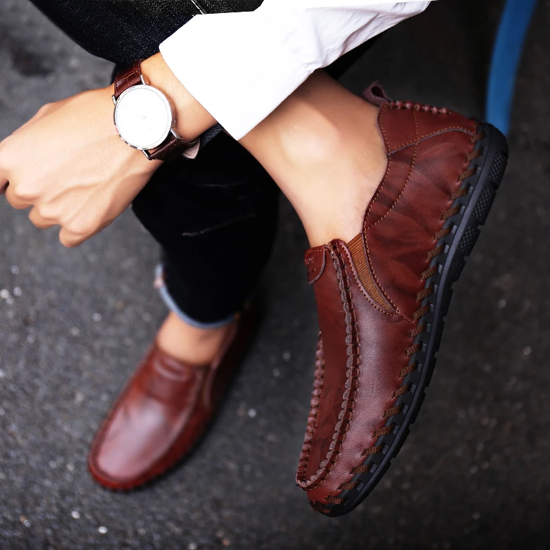 Повседневные мужские лоферы из натуральной коровьей кожи для мужчин burgandy Gentleman; мужские дизайнерские туфли на плоской подошве ручной работы
