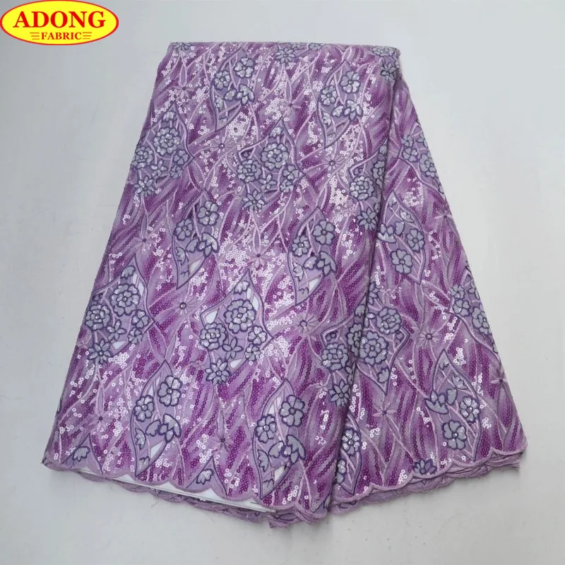 ADONG New Arrival French Lace Fabrics 2018 African Tulle Fabric Appliqued lots Sequins Cord with Stone | Дом и сад