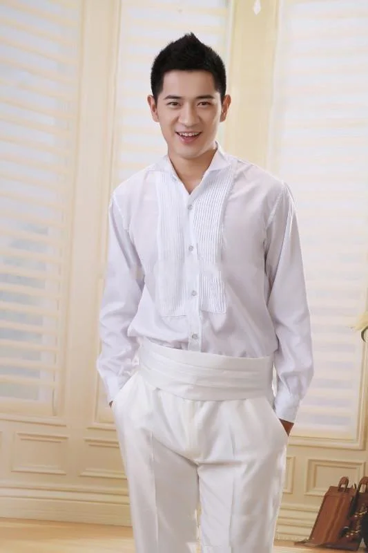 New Style Cotton White Men Wedding/Prom/Dinner Groom Shirts Wear Bridegroom Man Shirt ( 37--46 ) D52 | Мужская одежда