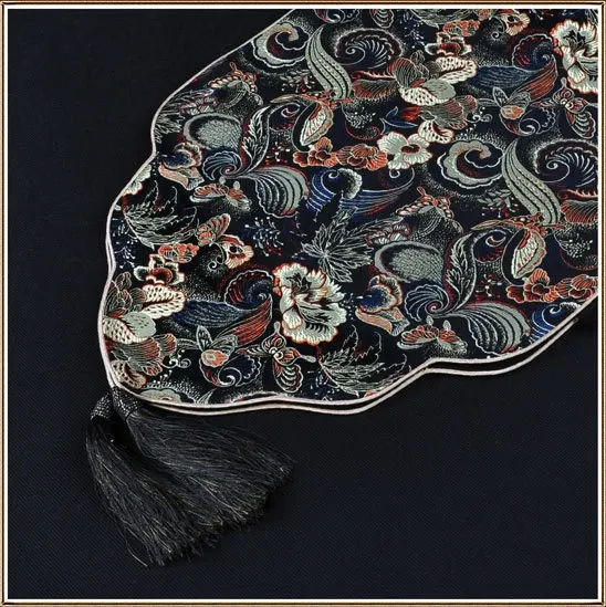 Китайская шелковая в стиле ретро парча скатерть стол бегун кровать флаг черный