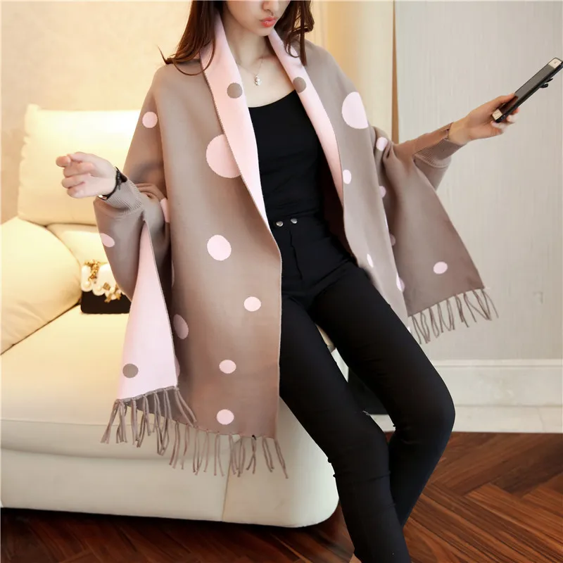 High Quality Elegant long cardigan women fashion autumn Tassel poncho oversized sweater pull femme Women's knitted |
