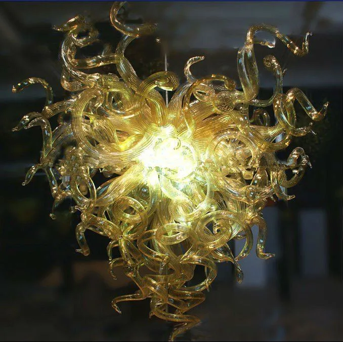 

New Arrival Amber Glass Art Chandelier LED Light Source Energy Saving European Style Murano Glass Chandeliers