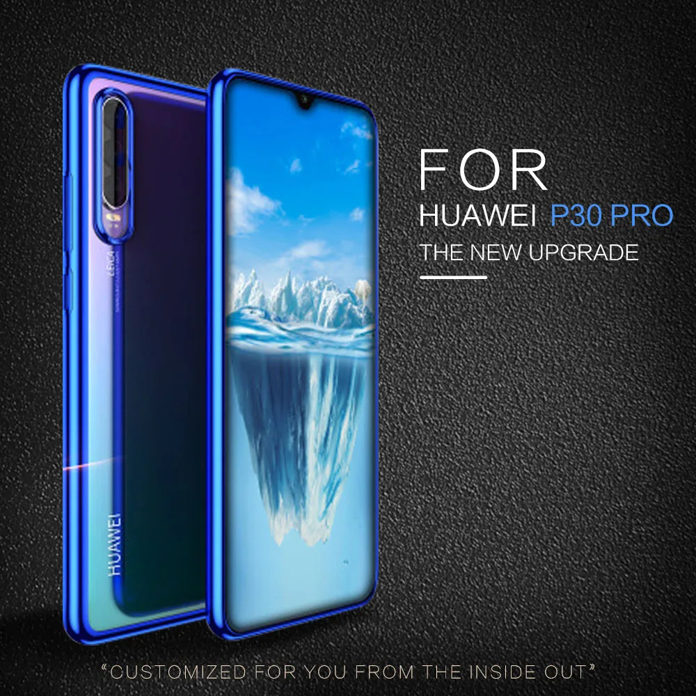 Чехол для Huawei P30 Pro с 3D лазерным покрытием роскошный мягкий прозрачный чехол из