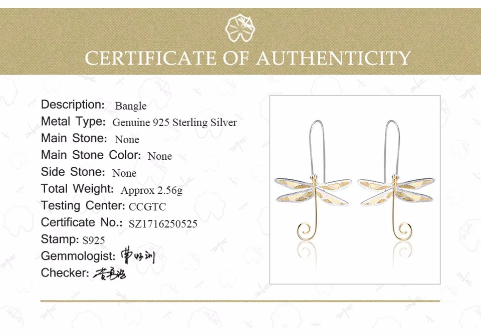Lotus весело Настоящее стерлингового серебра 925 природных Стиль ручной работы Fine Jewelry Симпатичные Стрекоза серьги для женщин brincos