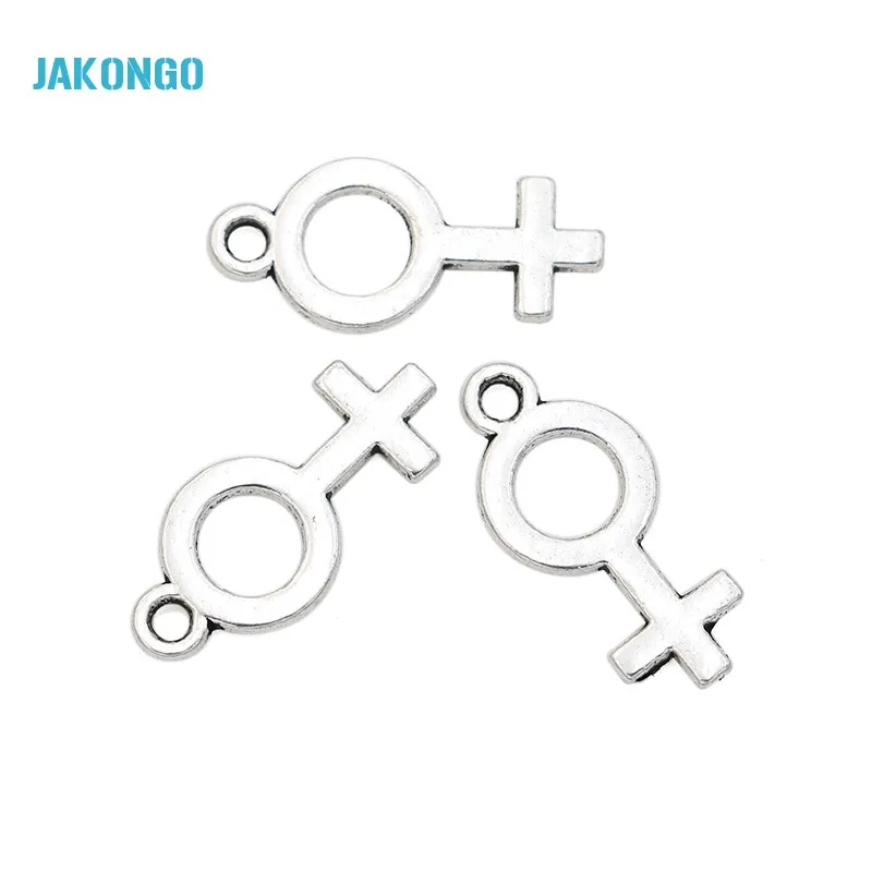 

30PCS Tibetan Silver Plated Female Sign Charm Pendant Fit Making Necklace Bracelet Jewelry Accessories DIY 18x8mm