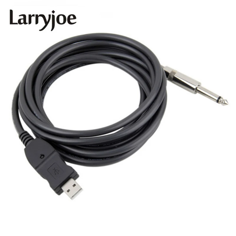 Larryjoe 3 м USB гитарный кабель Гитара Бас 1/4 6 мм к интерфейсу соединение ПК инструмент