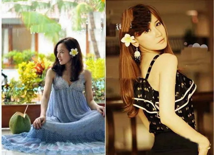 Бесплатная доставка 7 см Гавайский цветок Плюмерия пена заколка для волос