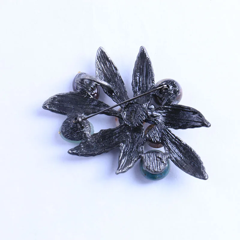 Женская винтажная Цветочная брошка в виде листьев брошь цветка из серебристого