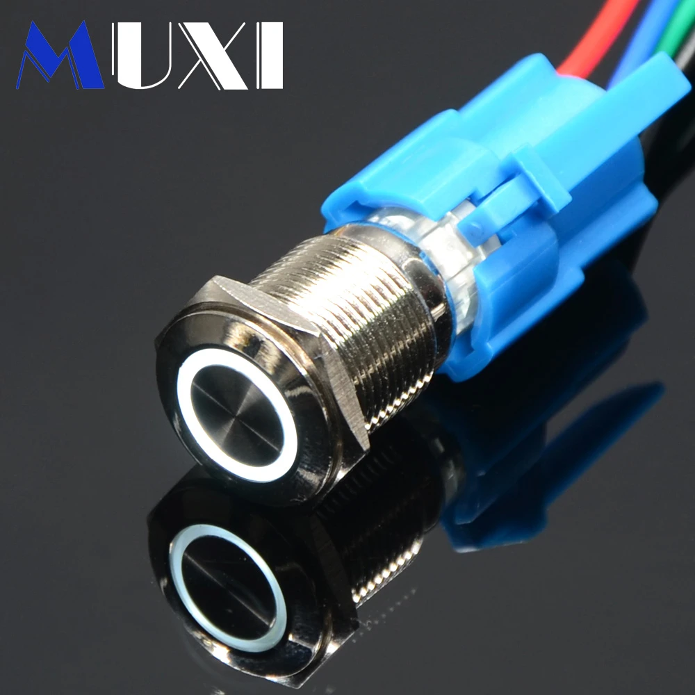 Водонепроницаемый металлический кнопочный переключатель со светодиодной