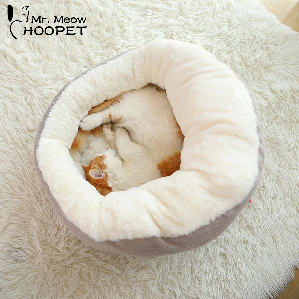 Hoopet Кошка Кровать дом корзина для кошек Собака Зимняя кровать Теплый Щенок домашний спальный питомник плюшевый удобный дом