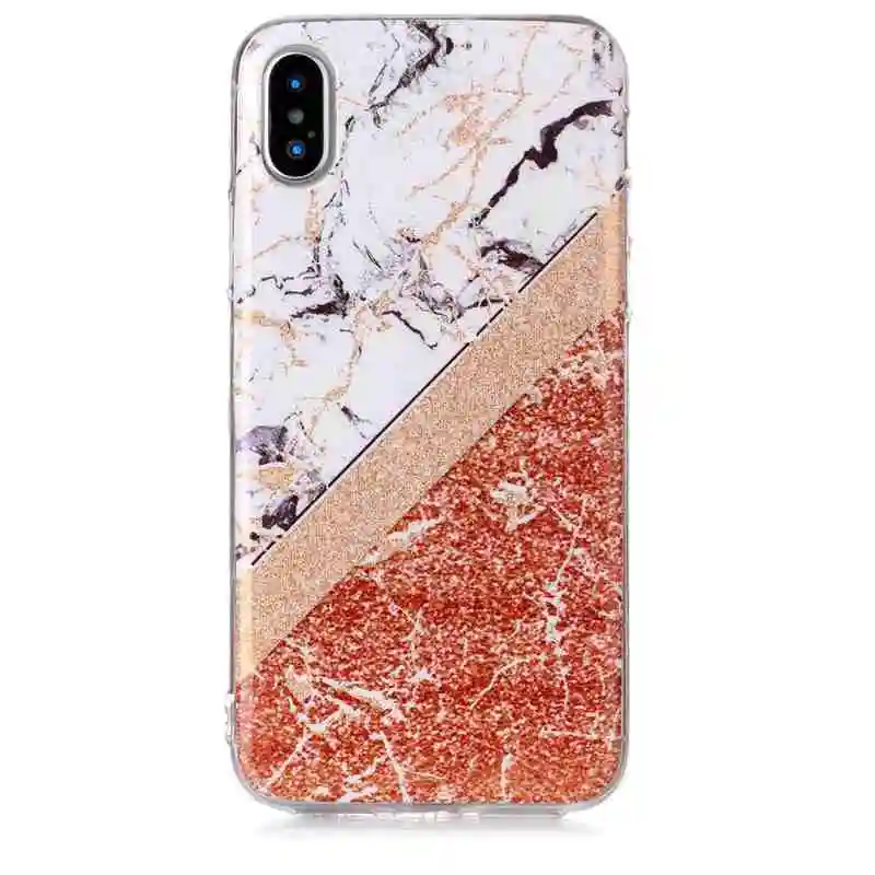 Роскошный дизайн мраморный геометрический чехол для iPhone X XS Max XR блестящий