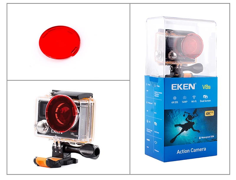 Tekcam Защитная крышка для объектива оригинальная Eken H9 H9R H8 H8R H3 H3R V8S F71R EK7000 аксессуары для экшн-камеры