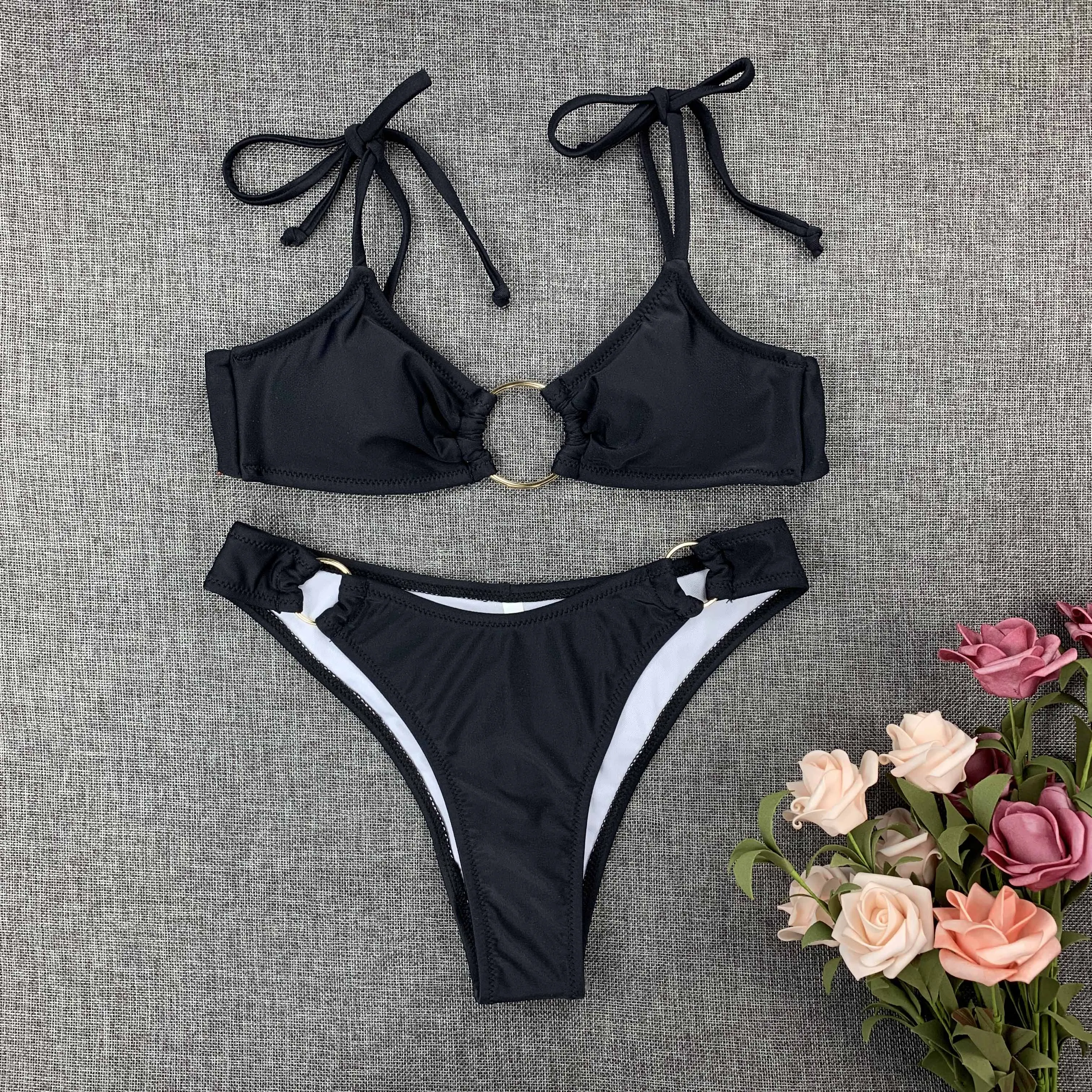 Сексуальное бикини 2020 женский купальник с высокой талией черное стринги летнее