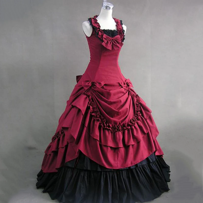 

Retro evening dress Vintage Vestidos Noble Princess Cosplay Costume Gothic Long ball gown Wedding Dress medieval Court dress