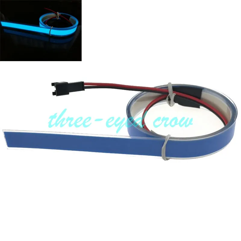 8 цветов, 1 м x 1 см, EL Strip EL tape, светодиодный, с USB, 5 В, устойчивый на водителе для автомобиля, авто, вечерние, фестивальные, дома в качестве праздничного освещения - Испускаемый цвет: Blue