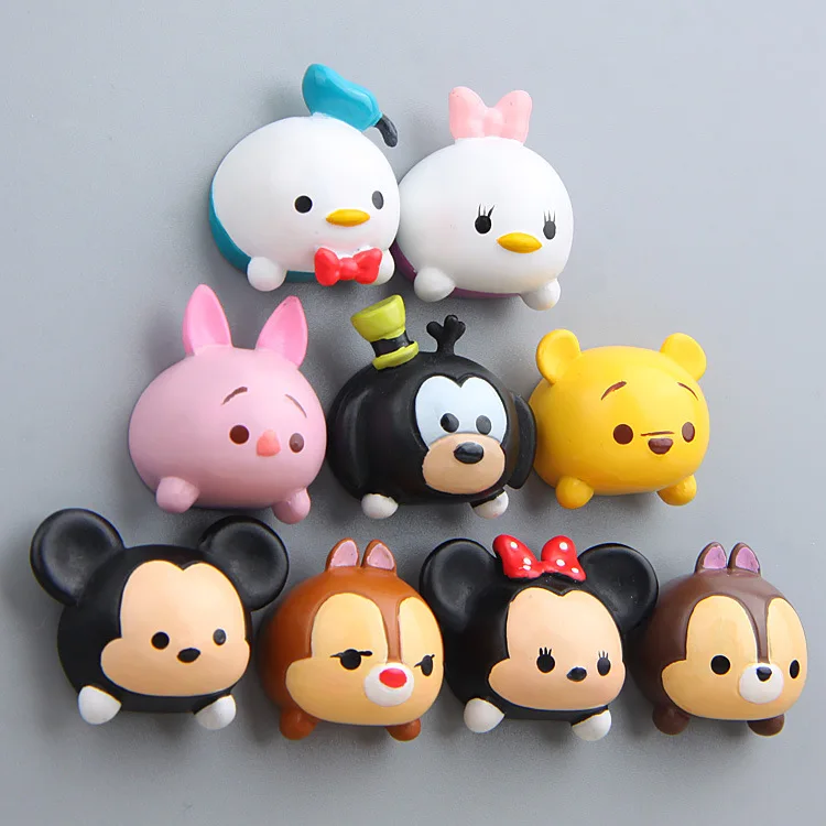 (4 шт./лот) Мультяшные головки Микки минневини медведь трехмерные наклейки на