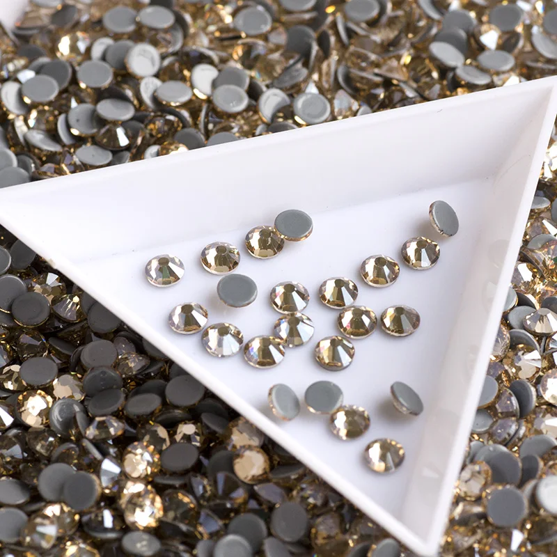 2058HF Янруо золотые тени хрустальные камни Горячая фиксация Стразы Золото
