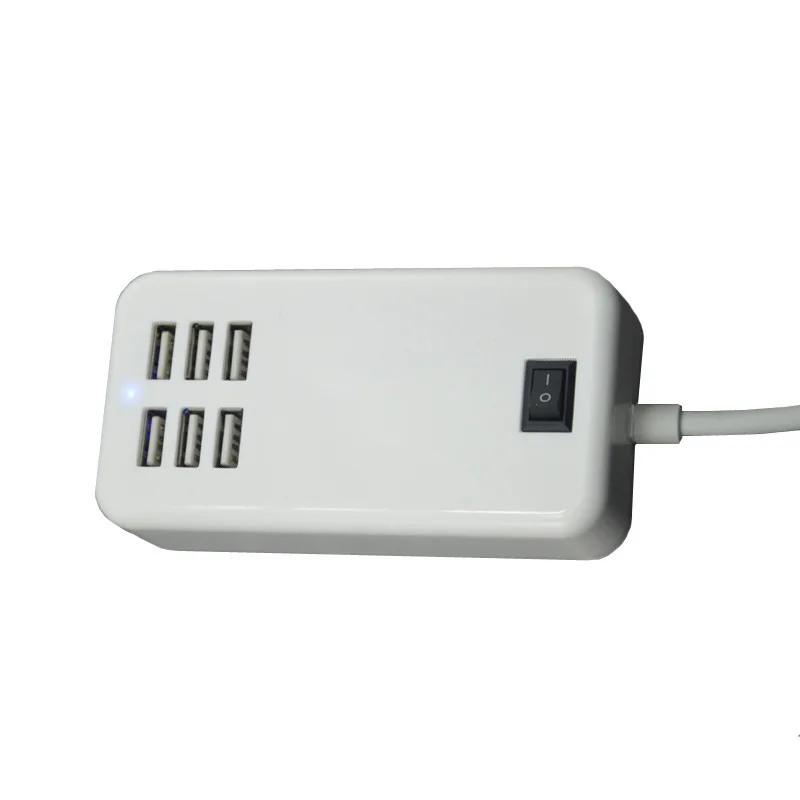 6A 30 Вт Мощность адаптер переменного тока ЕС Plug 6 Порты USB Desktop Зарядное устройство
