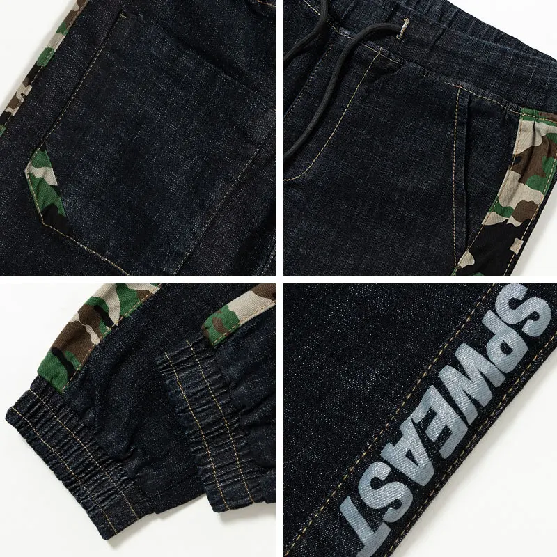 Мужские камуфляжные джинсы modis черные в стиле хип хоп Японская уличная одежда