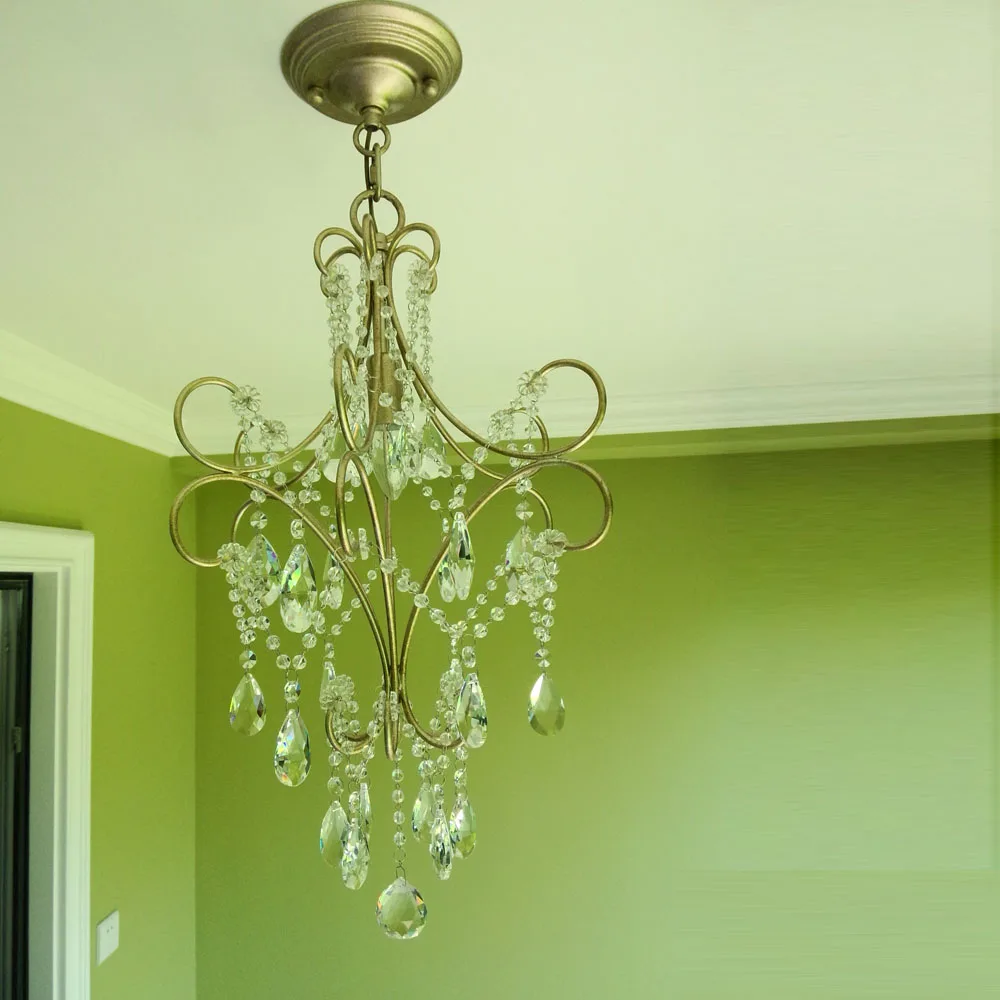 American Loft Crystal Corridor Pendant Light France Copper Color Living Room Bedroom Dining Study Bar Lamps | Лампы и освещение