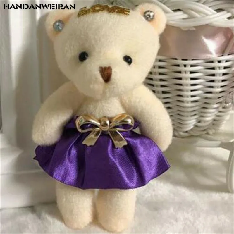 Фиолетовый 1 шт. плюшевый букет LOVE Bear игрушки высокого качества кулон в форме куклы унисекс милые пушистые медведи кукла игрушка малыш подарок на День святого Валентина 11 см - Цвет: Фиолетовый