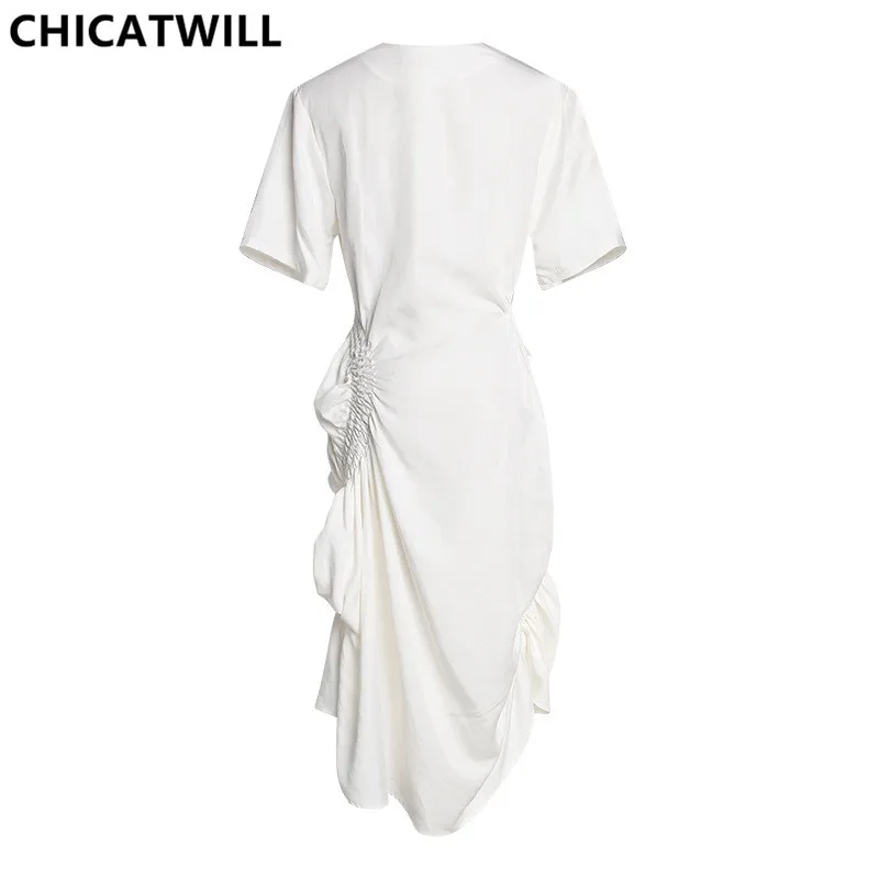 CHICATWILL/Новинка лета 2019 Короткие повседневные плиссированные обычные женские