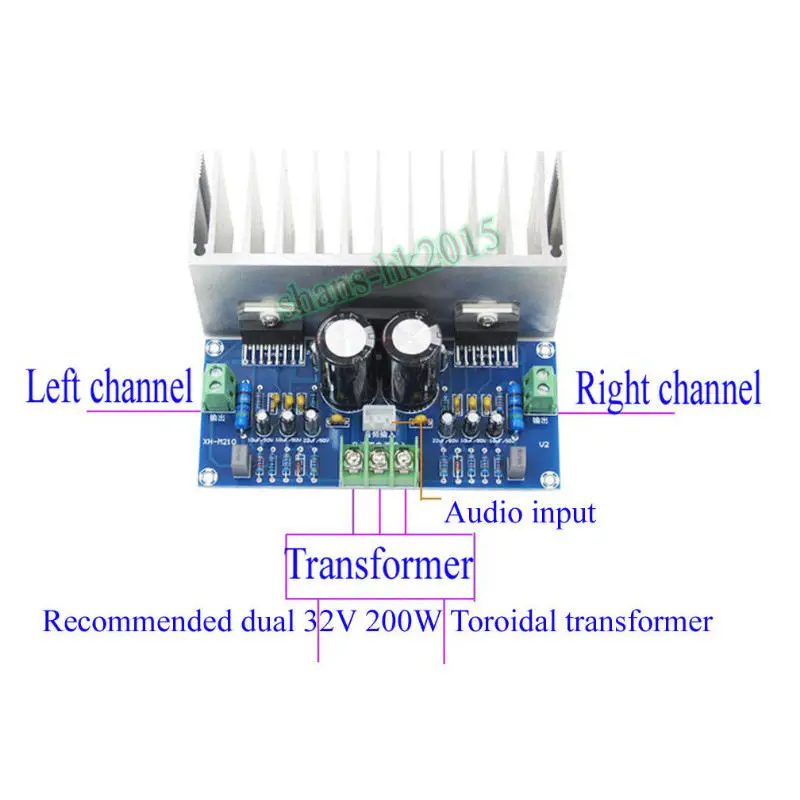 TDA7293 Audio Amplifier Board 100Wx2 Digital Stereo Power With Heatsink Dual AC12-32V | Электроника